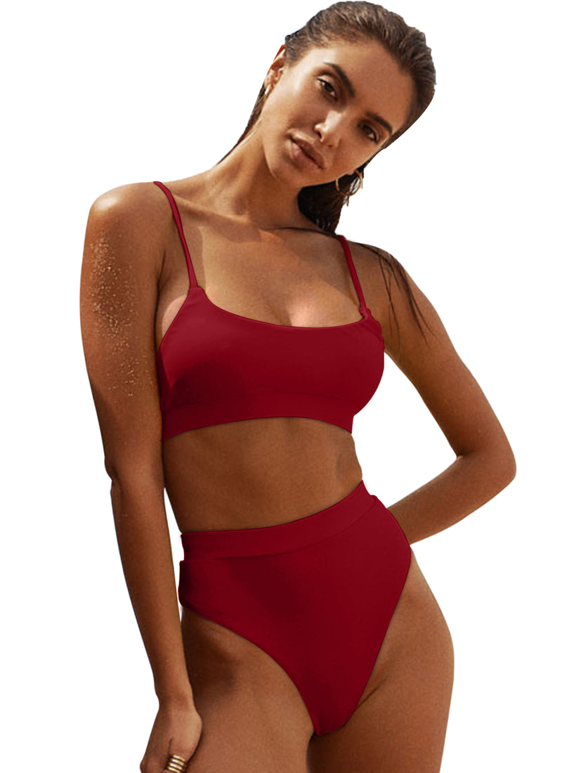 High Waisted Swimsuits Two Piece Bathing Suit