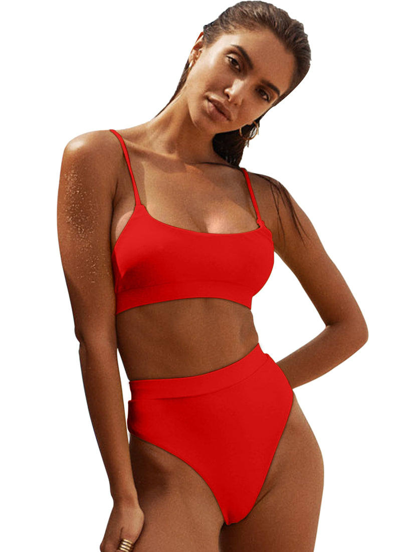 High Waisted Swimsuits Two Piece Bathing Suit