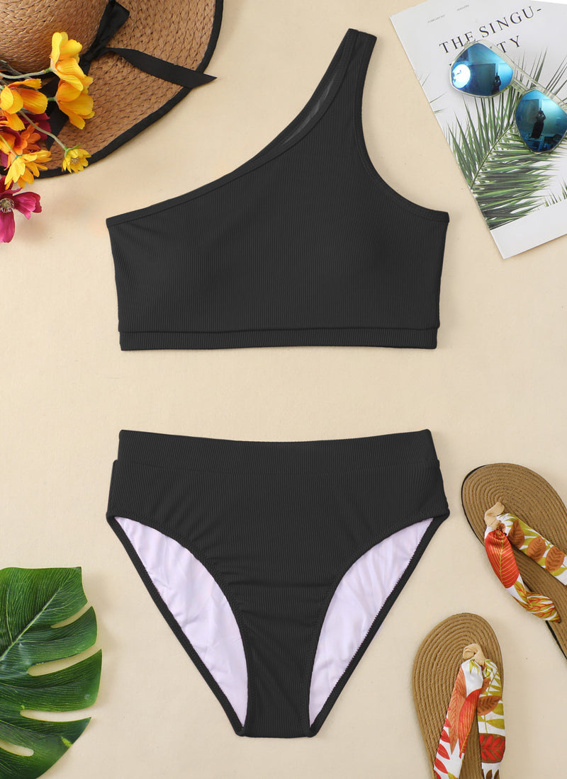 One Shoulder Bikini Sets High Waisted Swimsuits