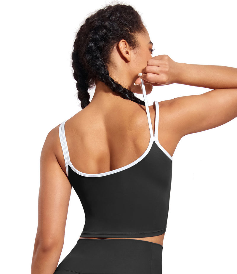 Longline Sports Bra Workout Tops with Built In Bras