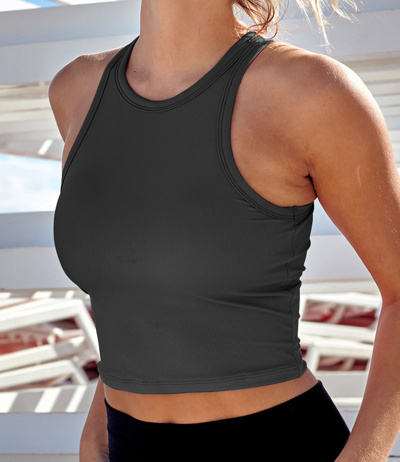 Sleeveless Sports Bra Racerback Workout Top