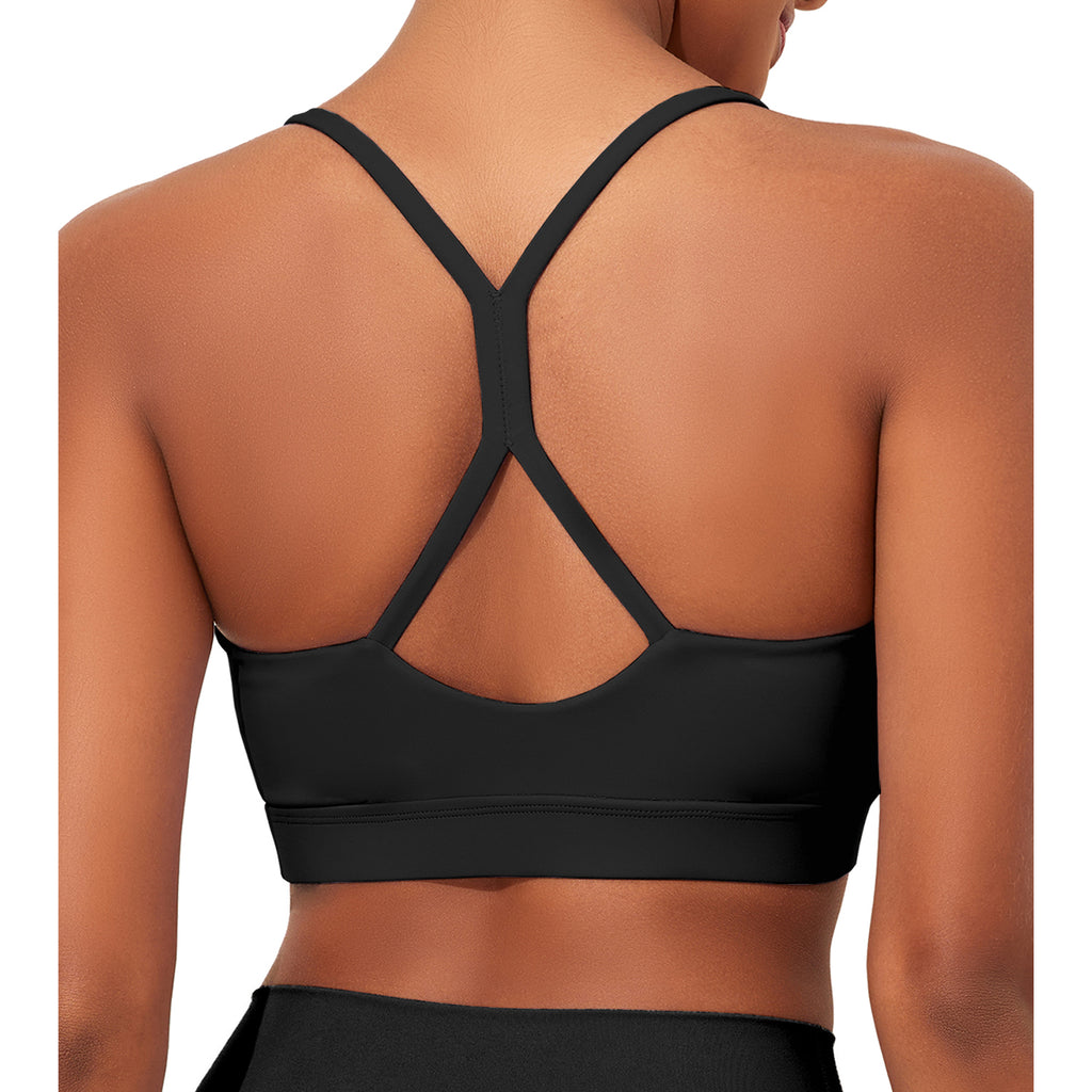 Sports Bras for Women High Impact Seamless Bralette Criss Cross Neck  Workout Tank Tops Color Block Gym Activewear Bra