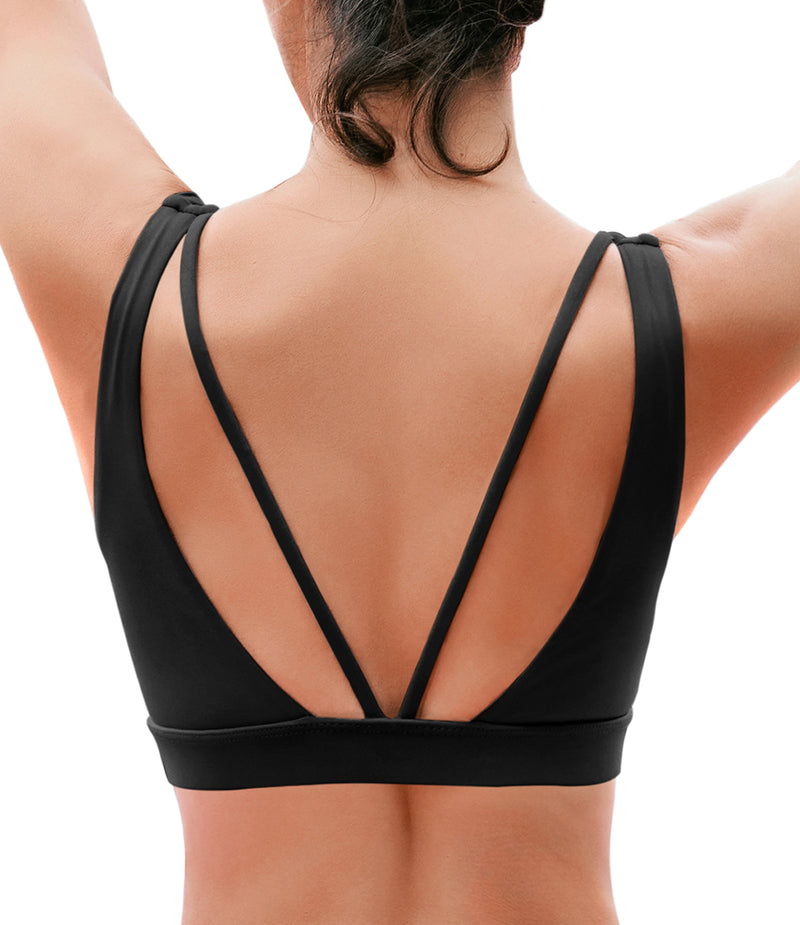 Strappy Sports Bras Open Back Workout Tank Top