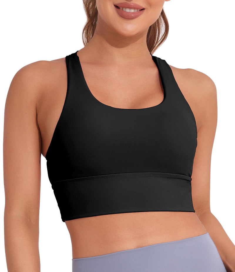 Longline Sports Bra Strappy Yoga Bras Crop Tank