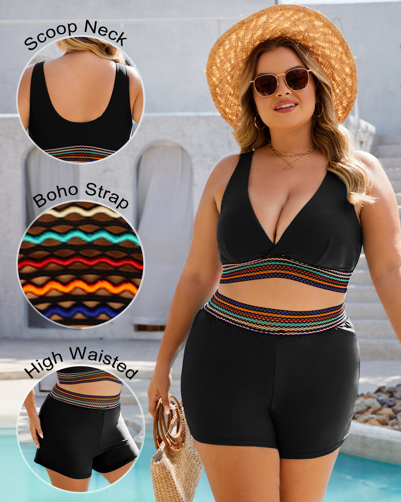 Plus Size Bikini Sets for Women High Waisted