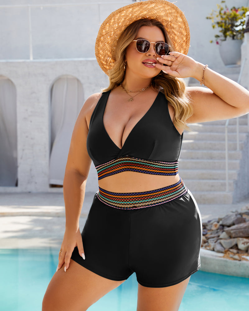 Plus Size Bikini Sets for Women High Waisted