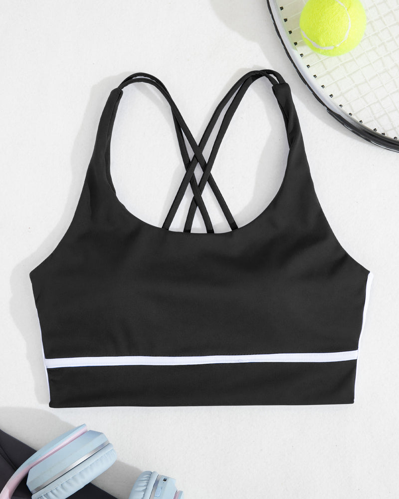 Strappy Sports Bra Crisscross Back Yoga Bras