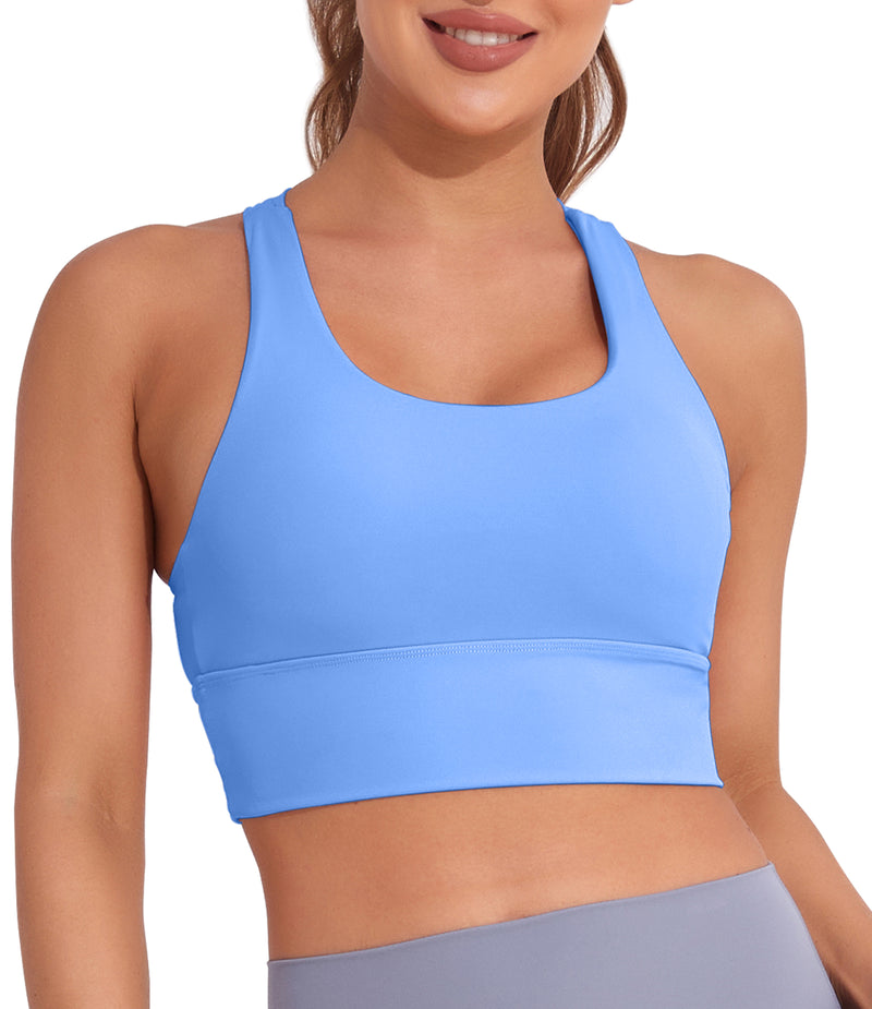 Longline Sports Bra Strappy Yoga Bras Crop Tank