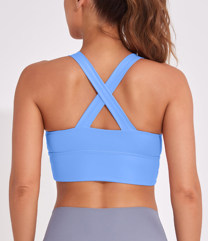 Longline Sports Bra Strappy Yoga Bras Crop Tank