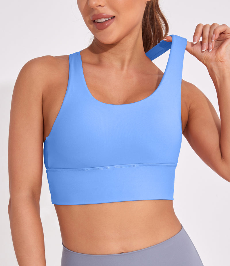 Longline Sports Bra Strappy Yoga Bras Crop Tank