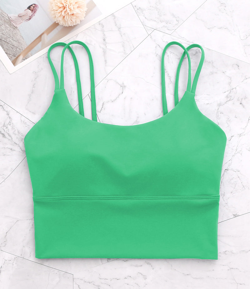 Strappy Longline Cutout Yoga Workout Sports Bra