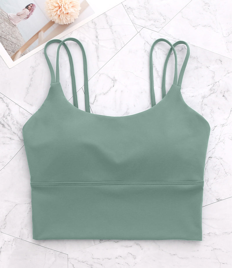 Strappy Longline Cutout Yoga Workout Sports Bra