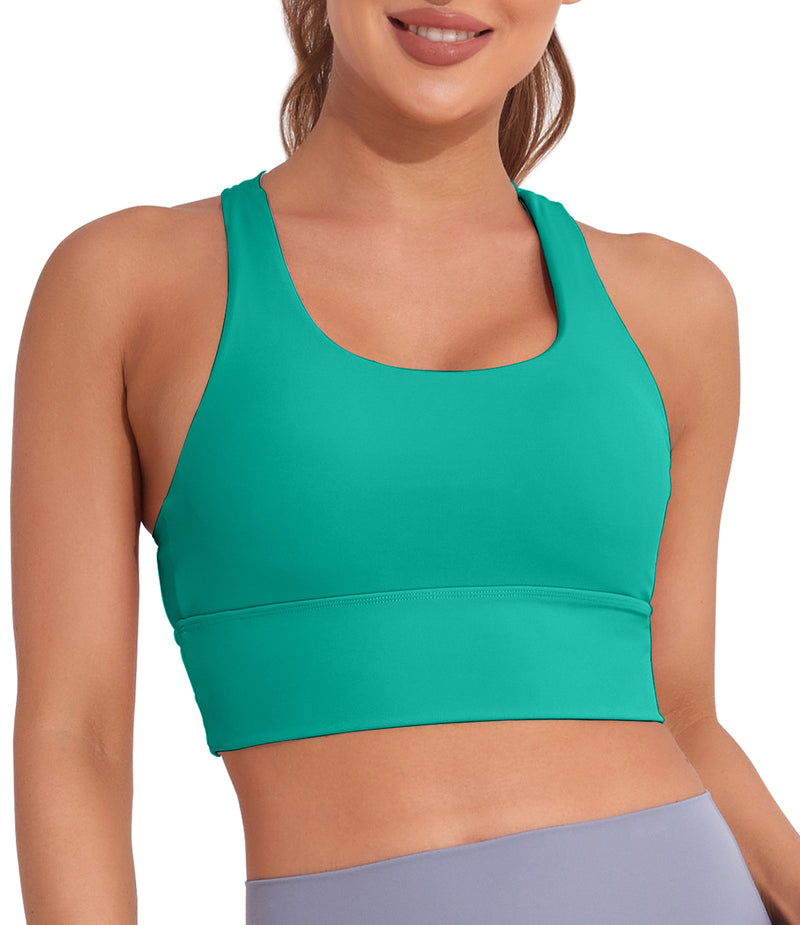 Longline Sports Bra Strappy Yoga Bras Crop Tank