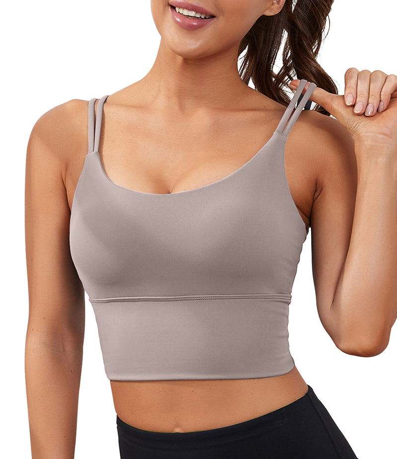 Strappy Longline Cutout Yoga Workout Sports Bra