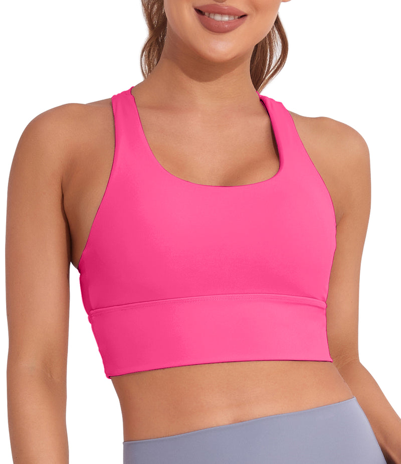 Longline Sports Bra Strappy Yoga Bras Crop Tank