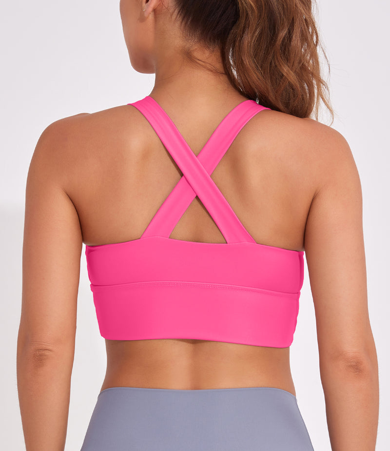 Longline Sports Bra Strappy Yoga Bras Crop Tank