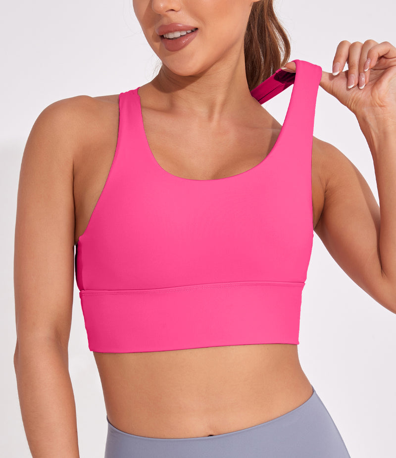 Longline Sports Bra Strappy Yoga Bras Crop Tank