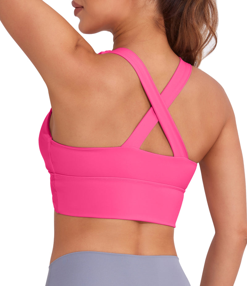 Longline Sports Bra Strappy Yoga Bras Crop Tank