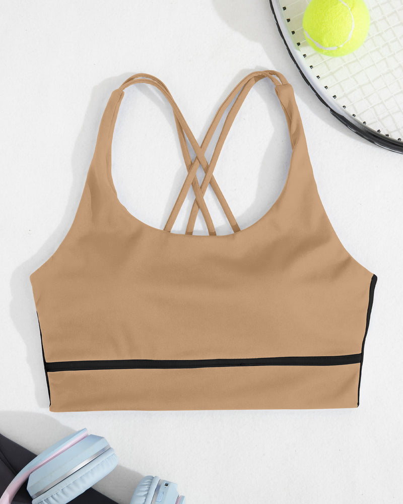 Strappy Sports Bra Crisscross Back Yoga Bras