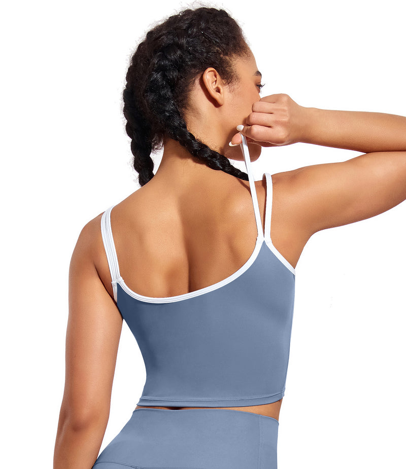 Longline Sports Bra Workout Tops with Built In Bras