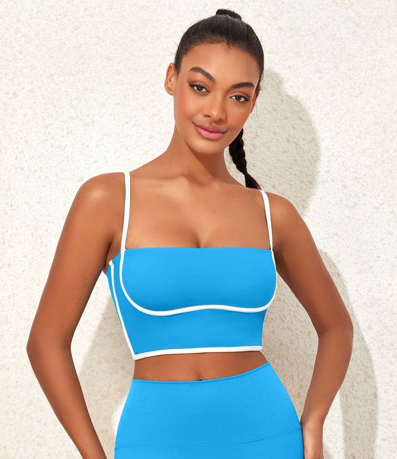 Longline Workout Colorblock Crop Top Sports Bras