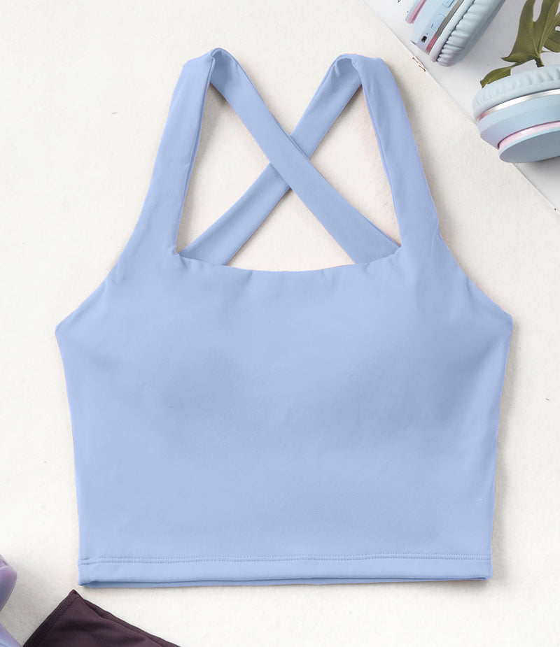 Longline Sports Bra Strappy Yoga Top