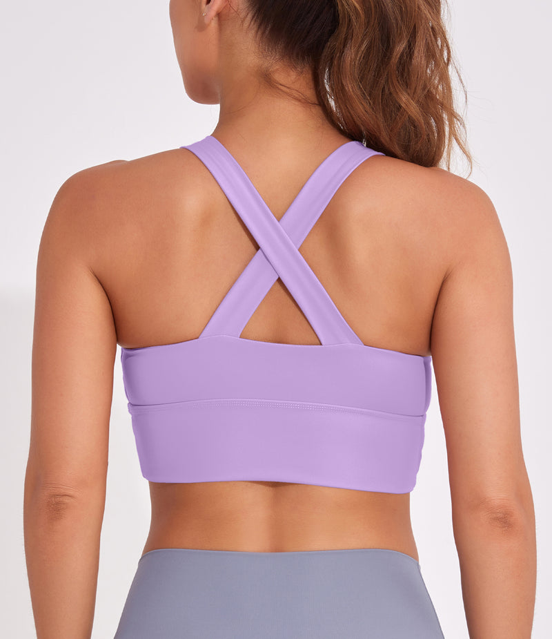 Longline Sports Bra Strappy Yoga Bras Crop Tank