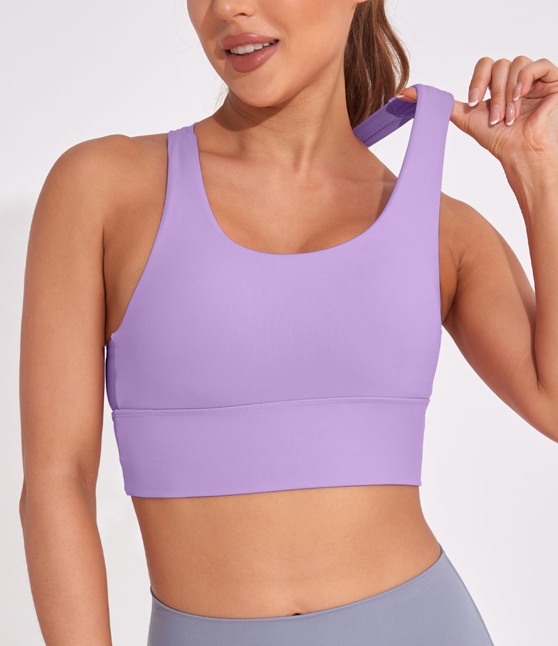 Longline Sports Bra Strappy Yoga Bras Crop Tank