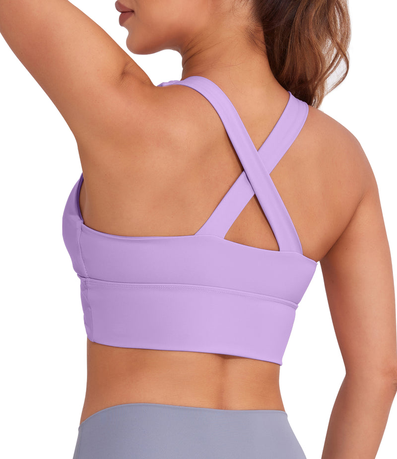 Longline Sports Bra Strappy Yoga Bras Crop Tank