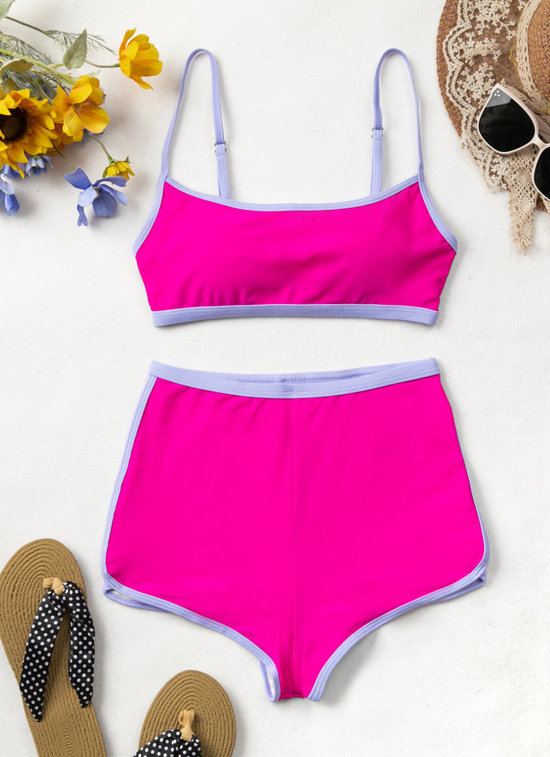 Shorts Bikini Sets Color Block swimsuit