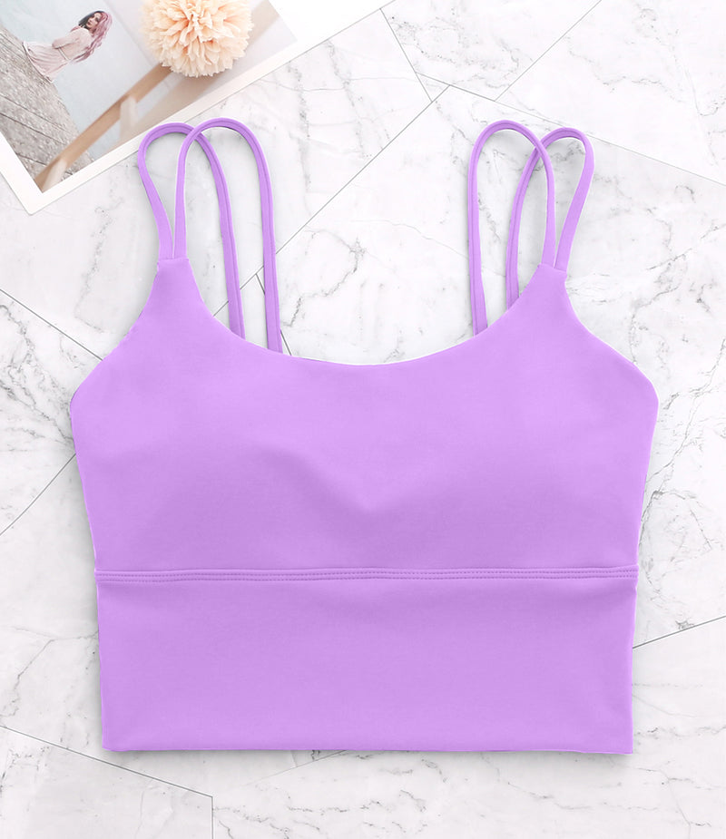 Strappy Longline Cutout Yoga Workout Sports Bra