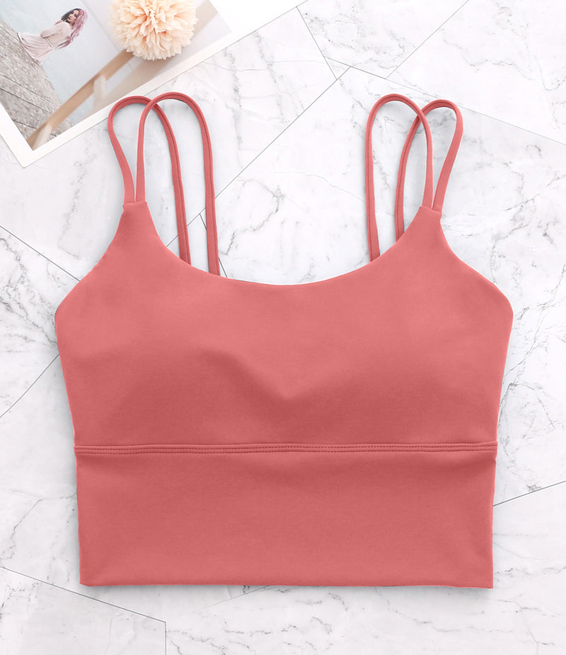 Strappy Longline Cutout Yoga Workout Sports Bra