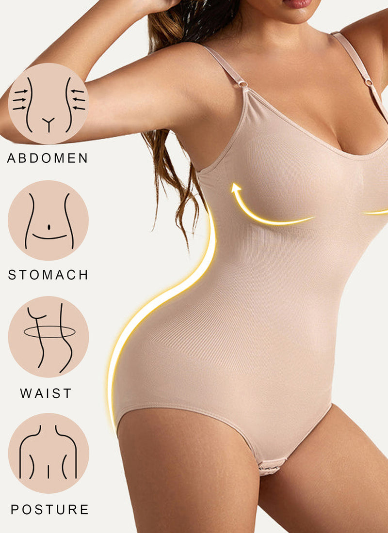 Solid Shapewear Tummy Control Bodysuits