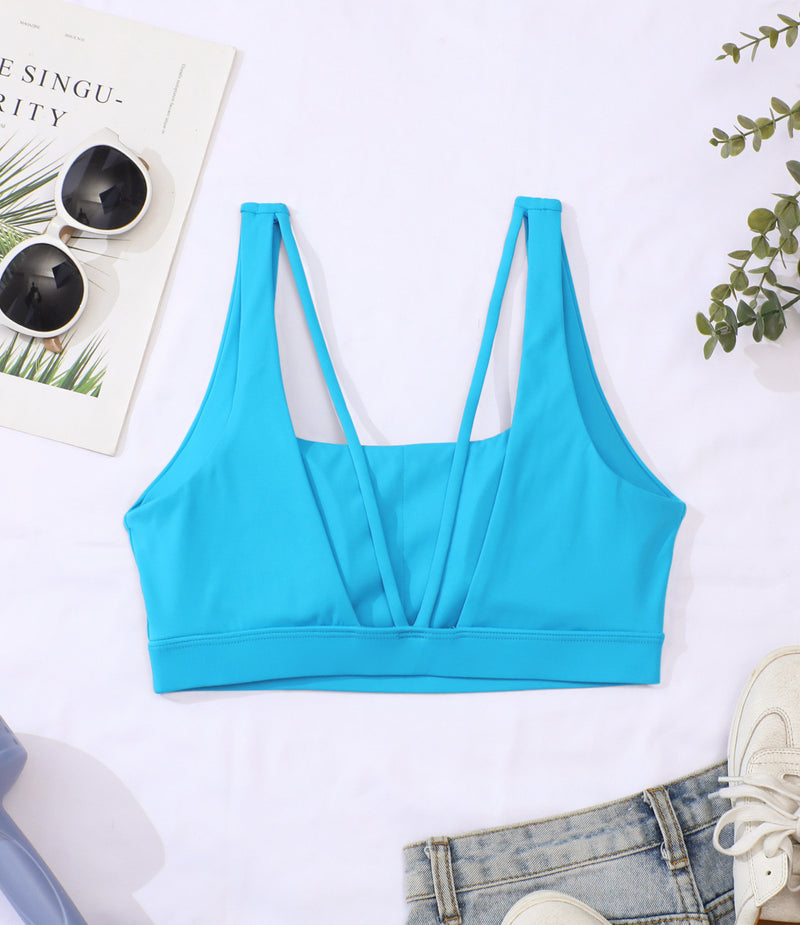 Strappy Sports Bras Open Back Workout Tank Top