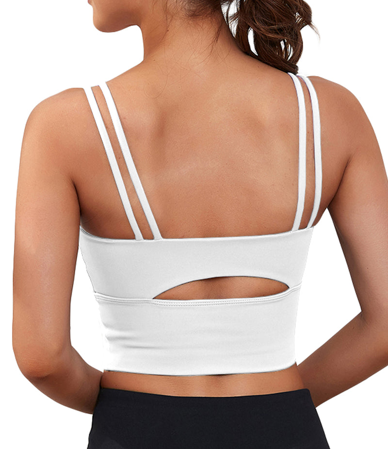 Strappy Longline Cutout Yoga Workout Sports Bra