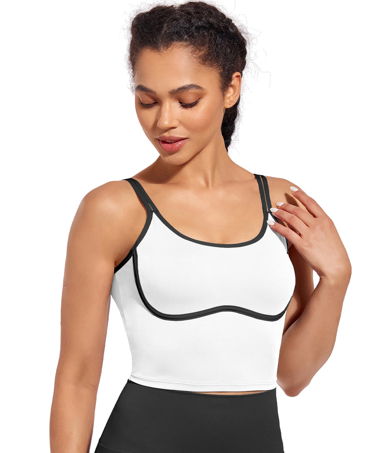 Longline Sports Bra Workout Tops with Built In Bras