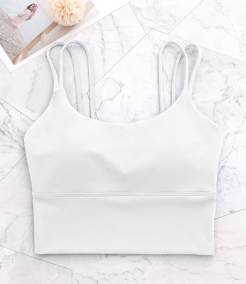 Strappy Longline Cutout Yoga Workout Sports Bra