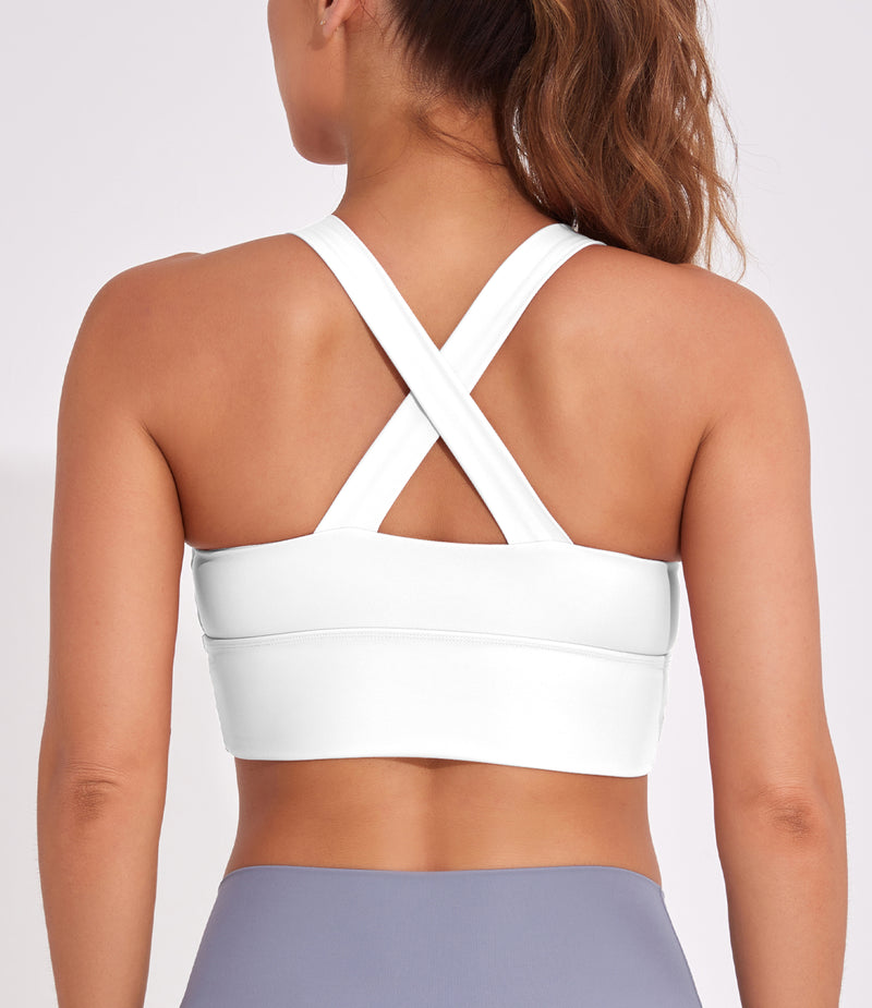 Longline Sports Bra Strappy Yoga Bras Crop Tank