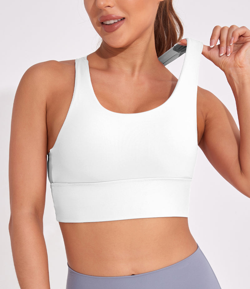 Longline Sports Bra Strappy Yoga Bras Crop Tank