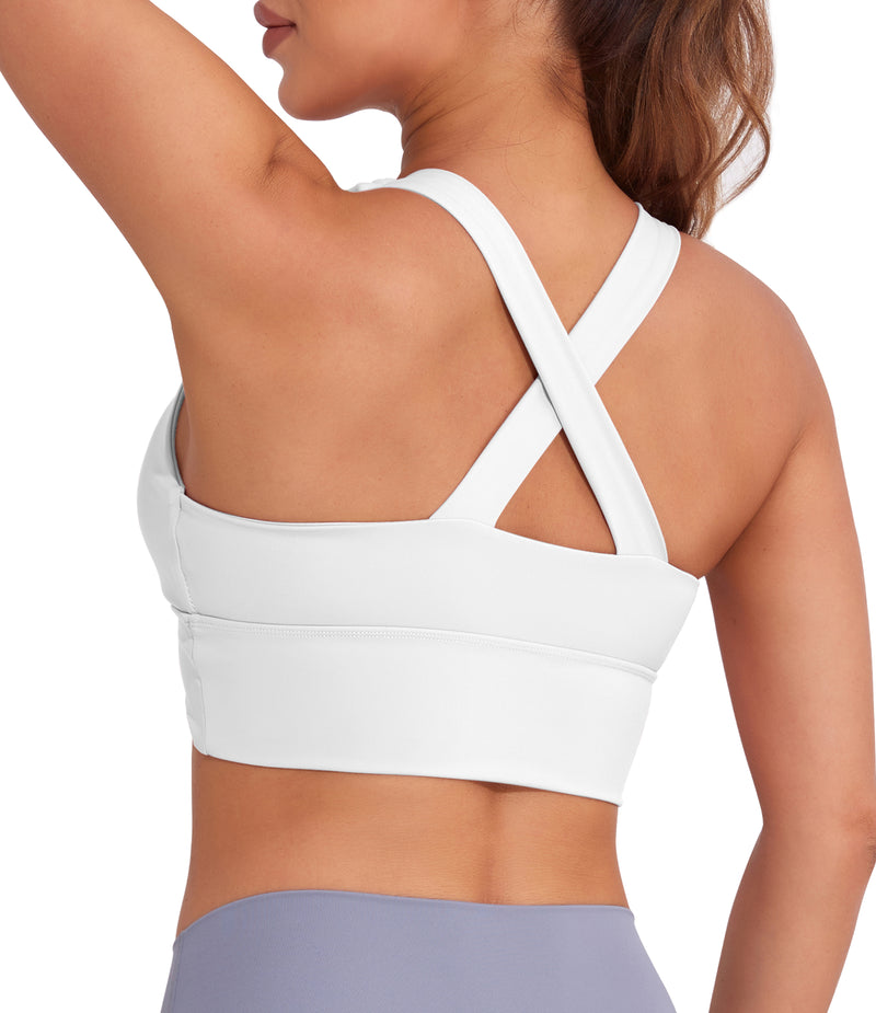 Longline Sports Bra Strappy Yoga Bras Crop Tank