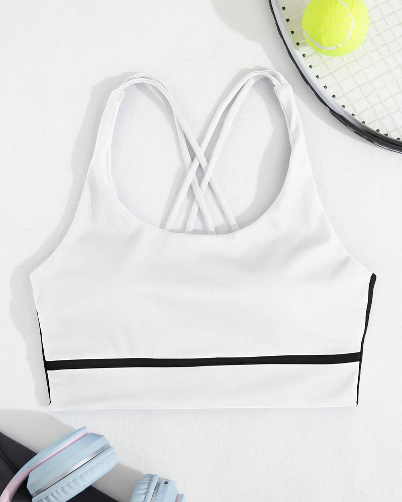 Strappy Sports Bra Crisscross Back Yoga Bras