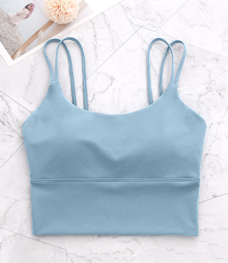 Strappy Longline Cutout Yoga Workout Sports Bra