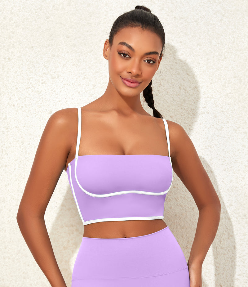 Longline Workout Colorblock Crop Top Sports Bras