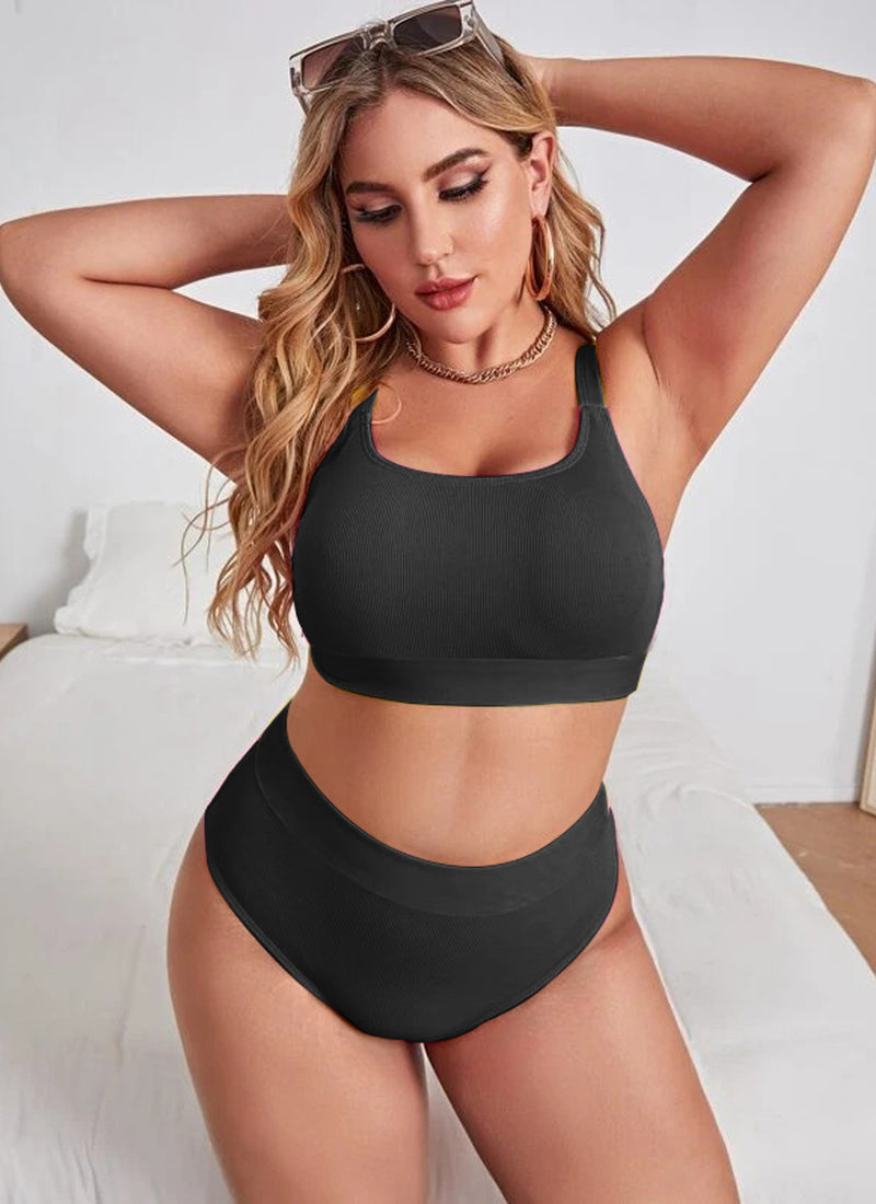 Plus Size Swimsuits Color Block