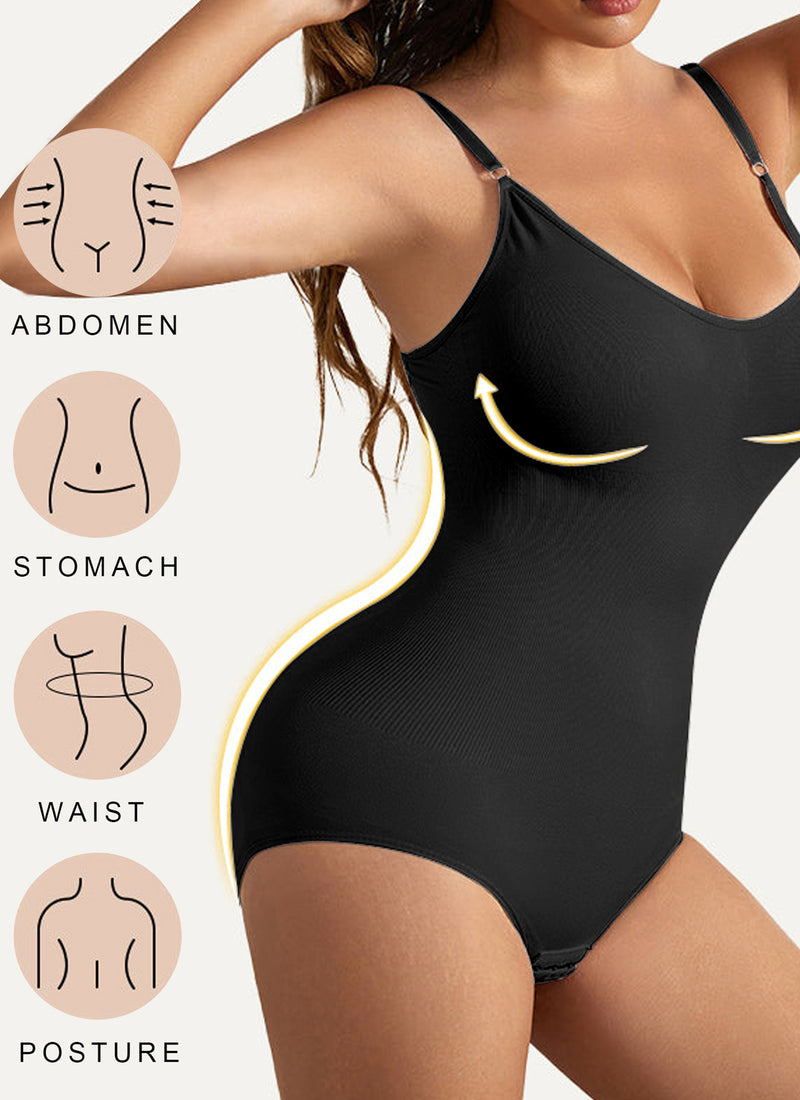 Solid Shapewear Tummy Control Bodysuits