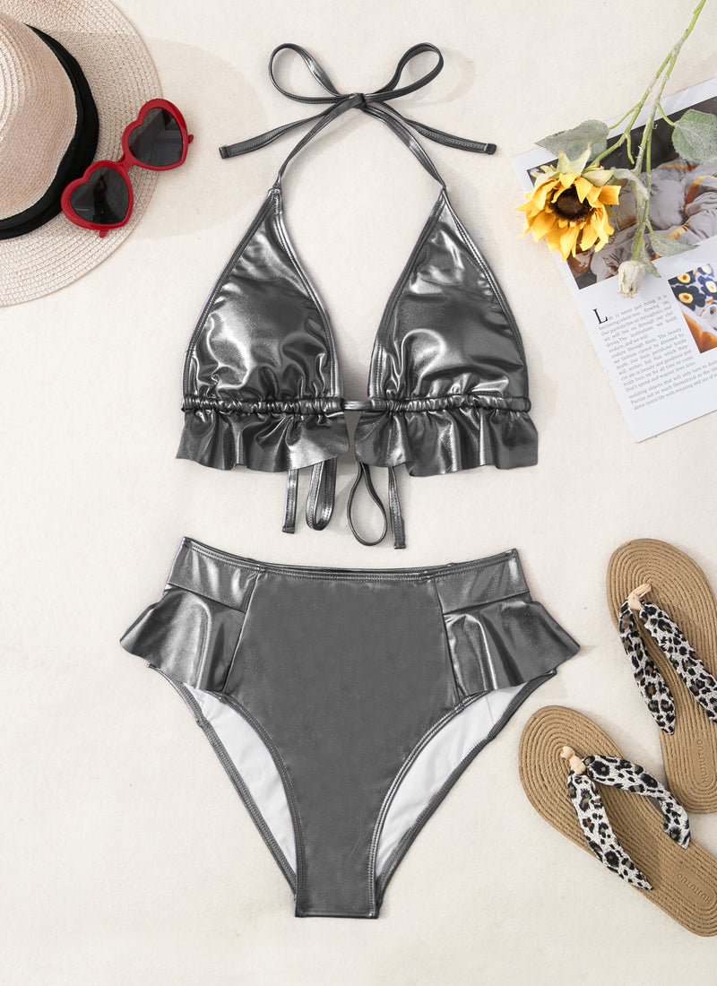 Metallic Bikini Sets Two Piece Swimsuit