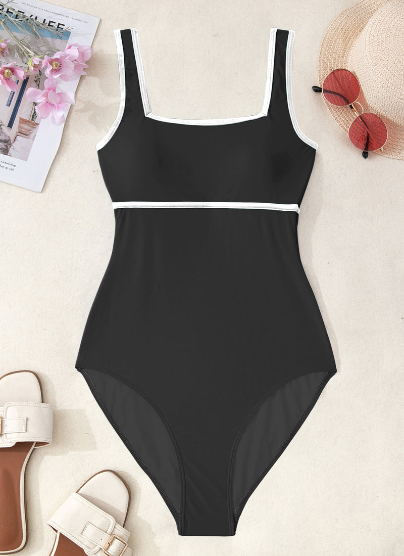 Color Block Swimsuit One Piece Swimwear