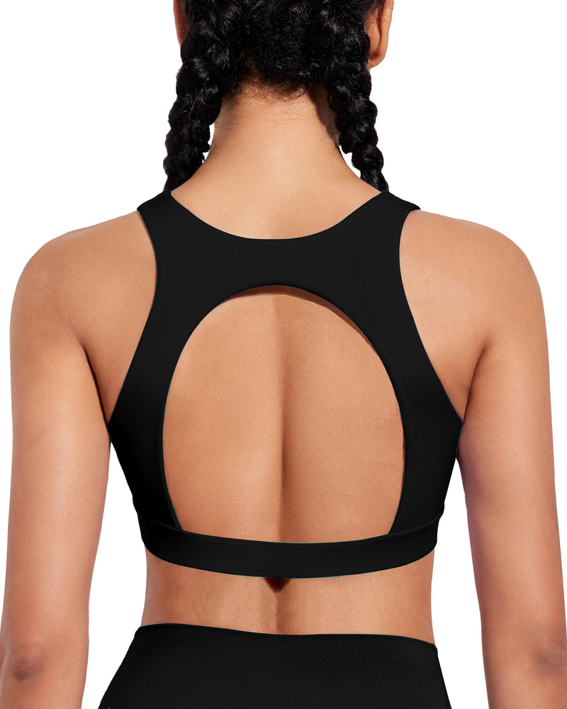 Push Up Open Back Sports Bras Supportive Workout Tank Top