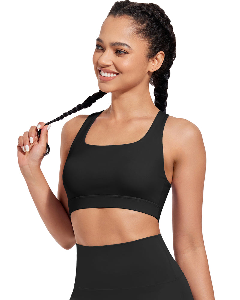 Push Up Open Back Sports Bras Supportive Workout Tank Top