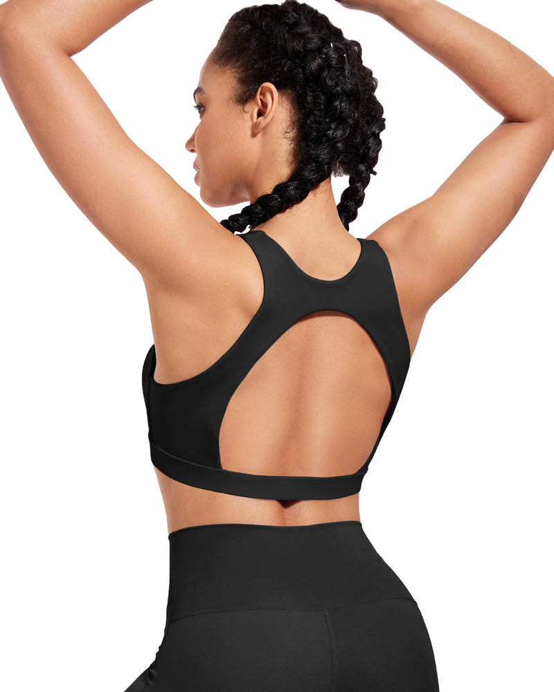 Push Up Open Back Sports Bras Supportive Workout Tank Top